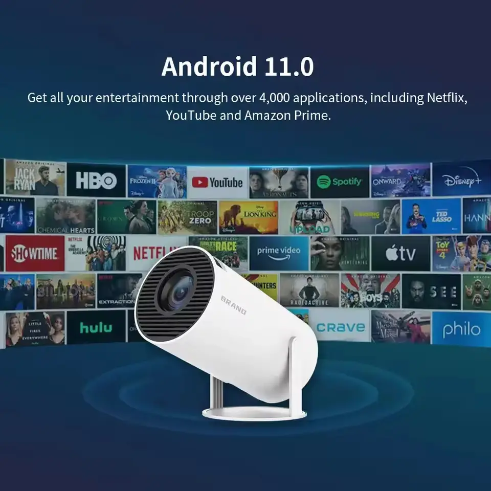 Vue alternative 1 - Projecteur Vidéo HY300 Pro 4K WiFi,Portable Full HD, Système De Projection Intelligente 