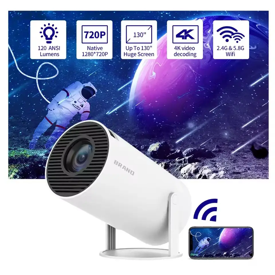 Vue alternative 2 - Projecteur Vidéo HY300 Pro 4K WiFi,Portable Full HD, Système De Projection Intelligente 