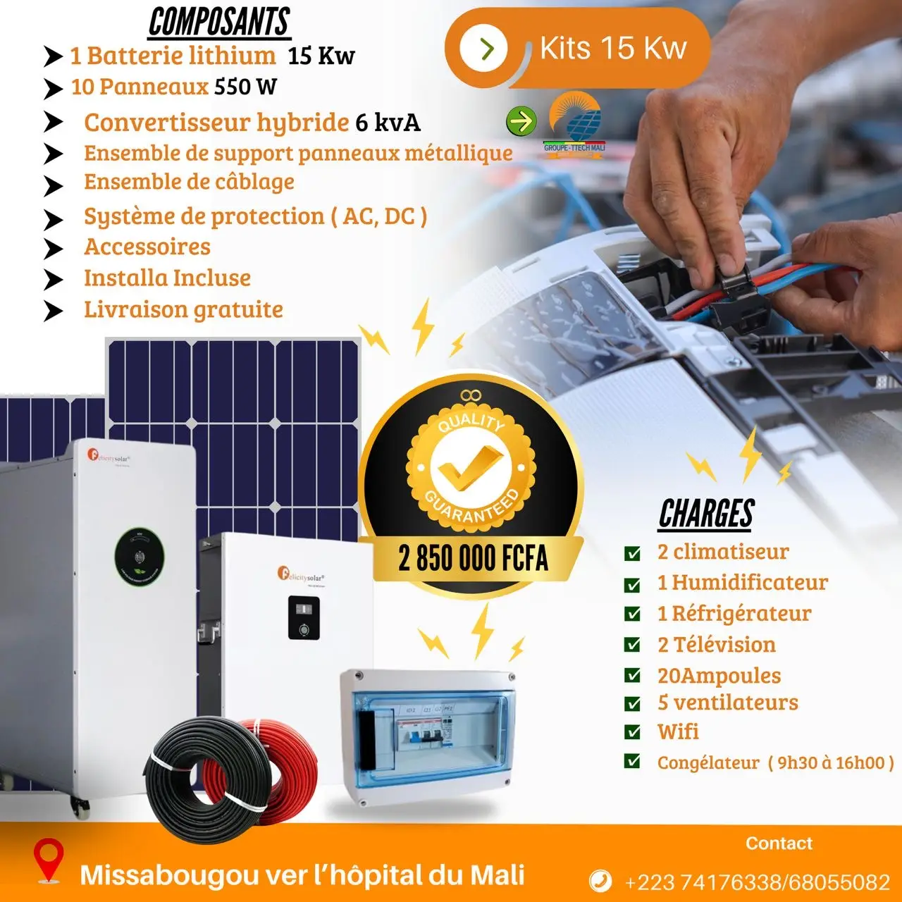 Vue alternative 1 - Kit 15kw Damou