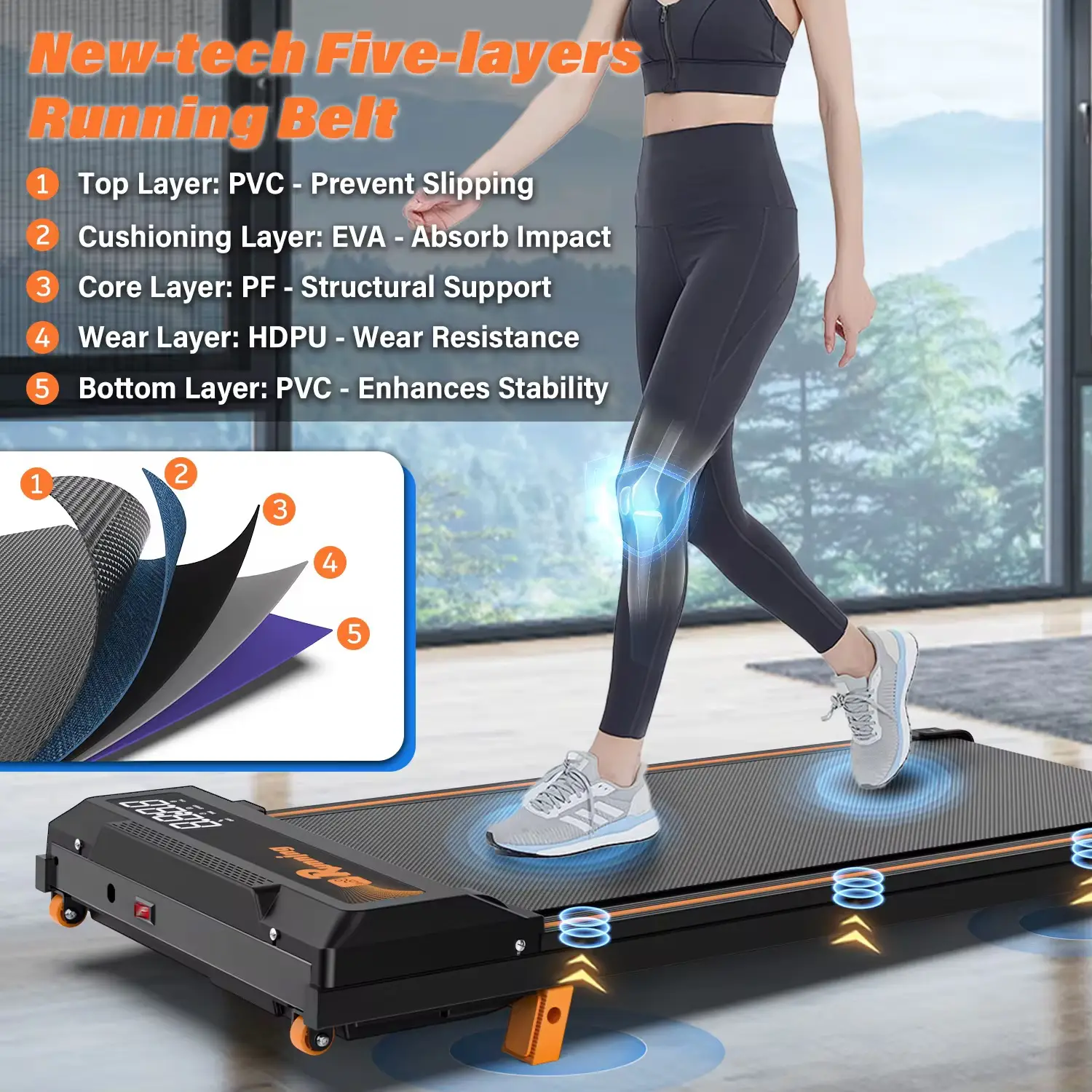 Vue alternative 1 - Tapis de Course Pliable Ultra-Slim – Idéal pour la Marche et le Jogging à Domicile