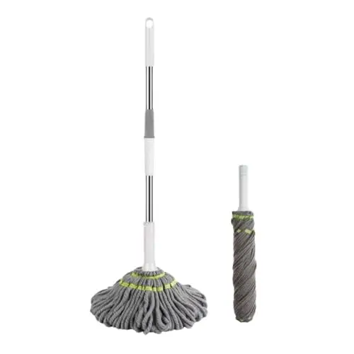 Vue alternative 4 - Balai Magique 2 en 1, serpillère à essorage automatique, serpillères torsadées pour le nettoyage du sol, nettoyage des murs ronds, 360 degrés,