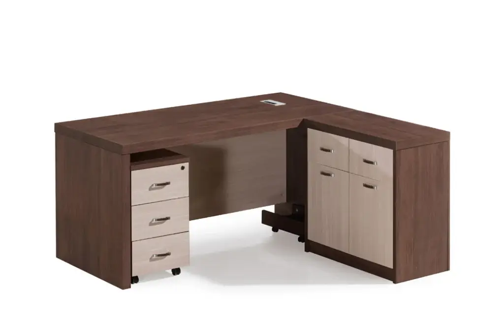 Vue alternative 1 - Bureau 1m60 avec retour