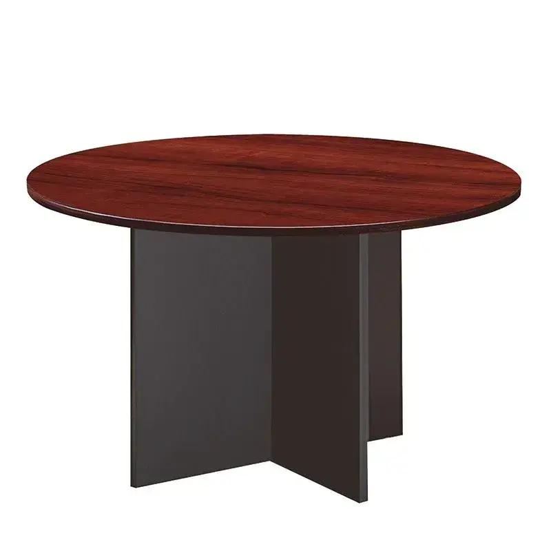 Vue alternative 1 - Table de réunion circulaire bicolore