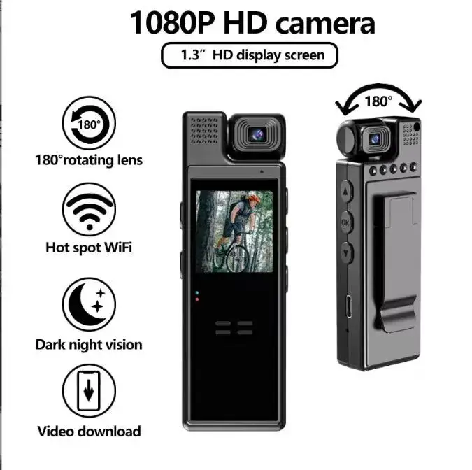 Vue alternative 1 - Caméra Piéton HD 1080P avec Écran LCD et Vision Nocturne