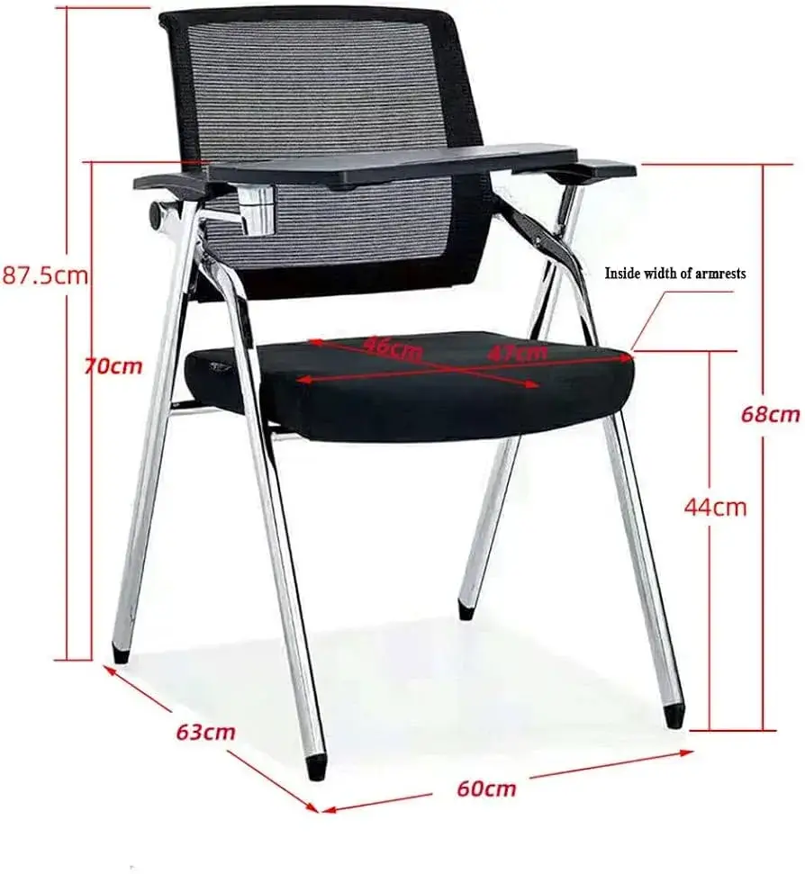 Vue alternative 1 - Fauteuil de formation en maille avec pupitre escamotable pliante 