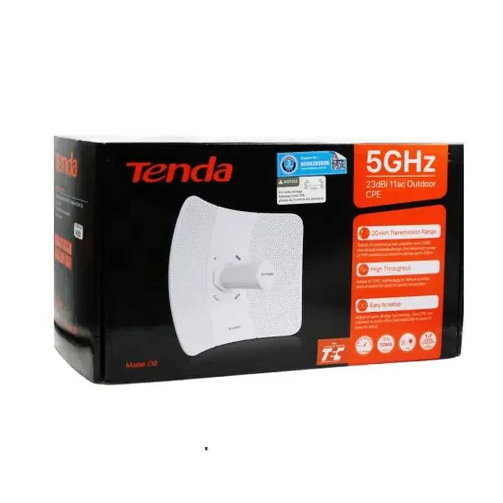 Vue alternative 1 - Point d'accès extérieur Tenda O8 5GHz 23dBi