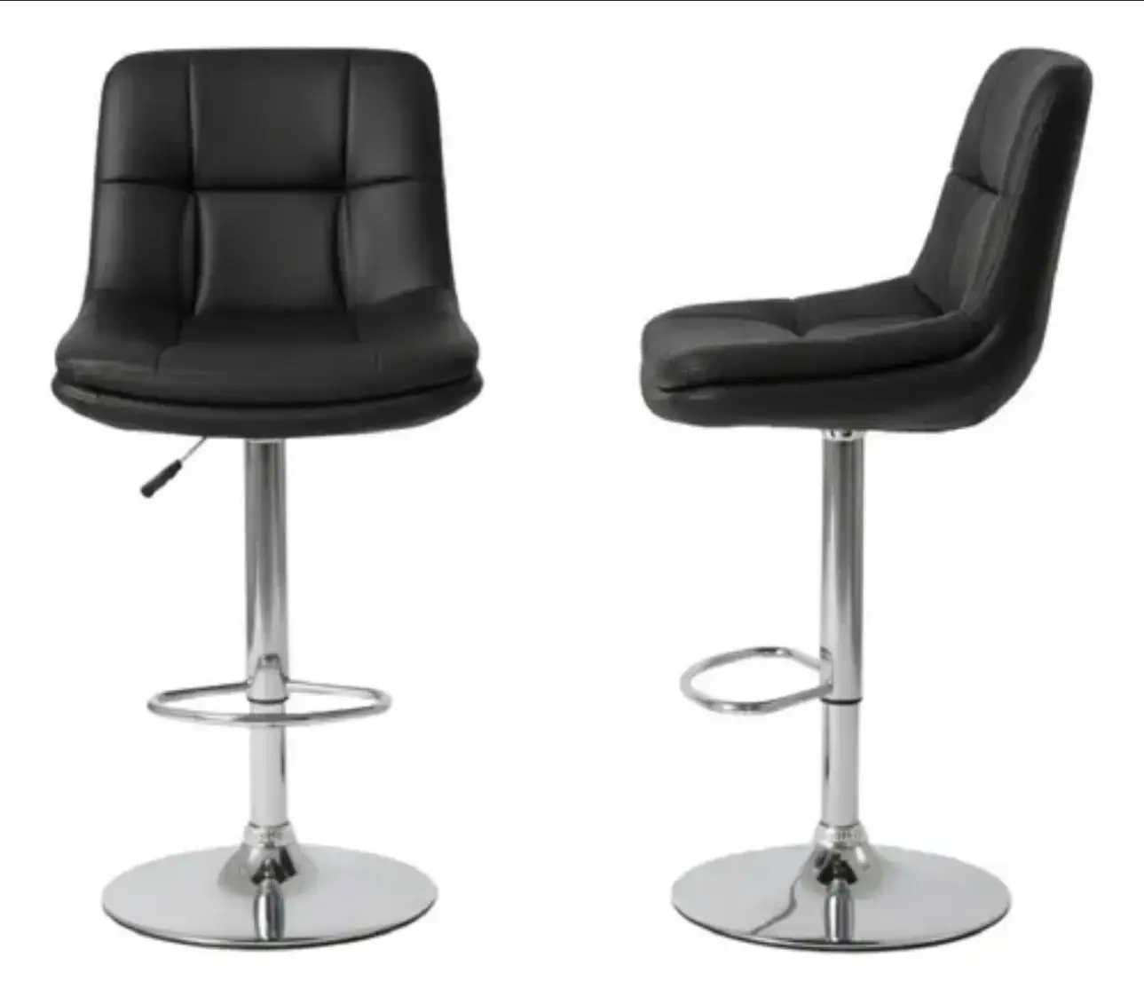 Vue alternative 1 - Tabouret haut ajustable avec repose-pieds chromé