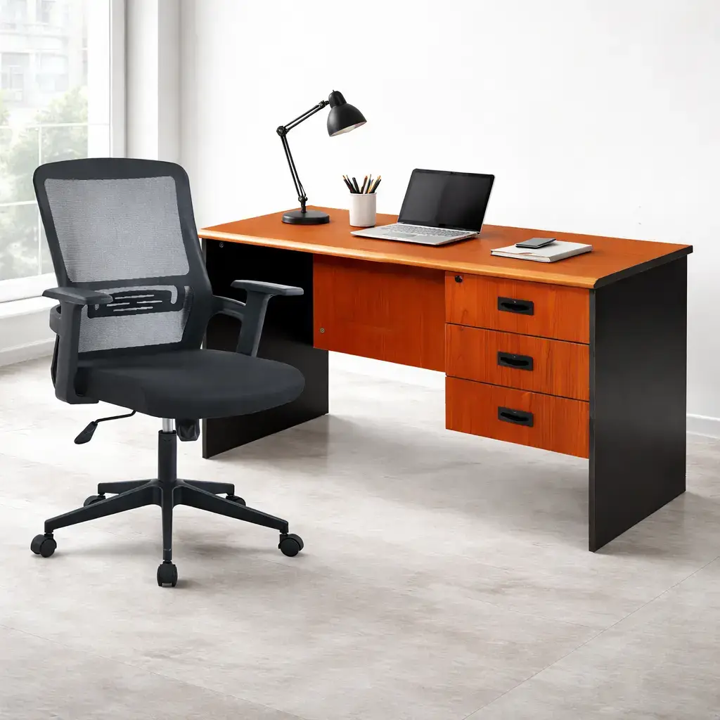 Vue alternative 1 - Ensemble Bureau + Chaise – Prêt à l’emploi Parfait pour bureau, entreprise ou maison 
