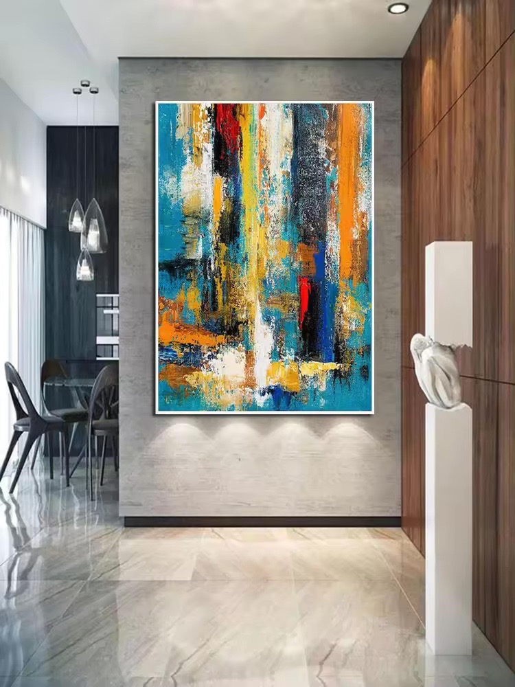 Abstrait Texture moderne Palette Couteau Acrylique toile moderne images œuvre d'art - Vue détaillée 1