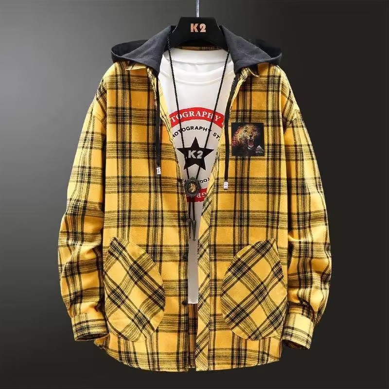 Chemise en flanelle à manches longues en coton pour hommes - Vue détaillée 3