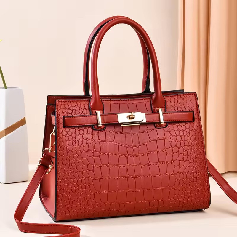 Sacs à main en cuir style crocodile pour femmes - Vue détaillée 3