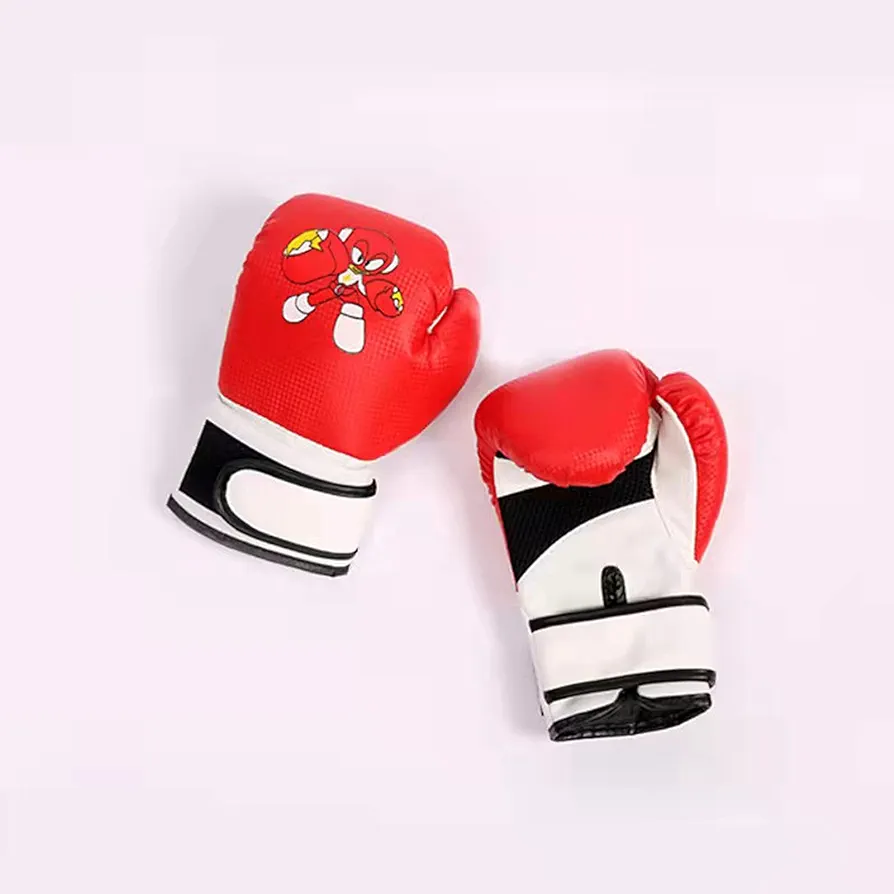 Gants de boxe pour enfants de 4 à 12 ans pour garçons et filles en polyuréthane avec motif dessin animé, gants de boxe d'entraînement Palm Sanda, gants pour sac de frappe, kickboxing, Muay Thai, MMA - Vue détaillée 1