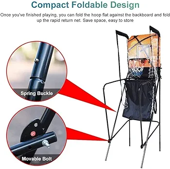 ZXQZ Jeu D'arcade de Basket-Ball Pliable Unique, avec 3 Balles Et Tableau de Bord électronique, pour Le Cadeau d'anniversaire des Enfants - Vue détaillée 1