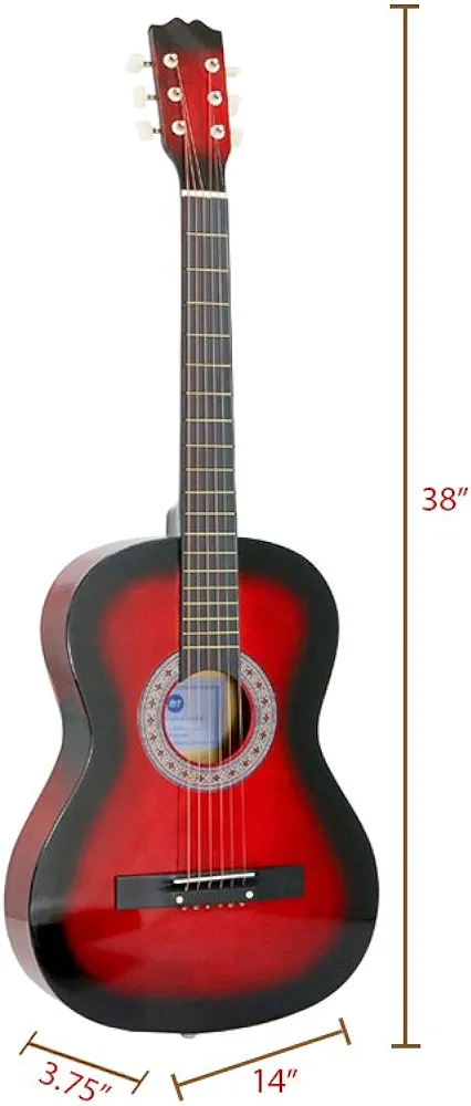 étoile Guitare acoustique 96,5 cm avec Beginner's Guide, Redburst - Vue détaillée 1
