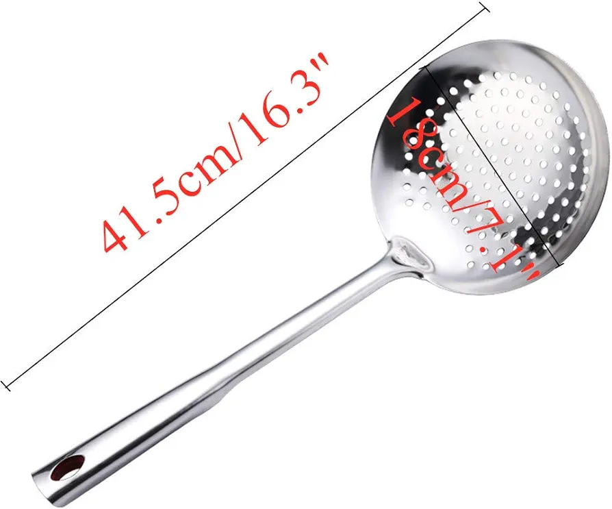 2 passoire à pâtes Huihuijia, cuillère à fente pour cuisine, passoire en acier inoxydable, passoire à mailles. - Vue détaillée 1