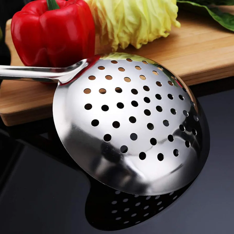 2 passoire à pâtes Huihuijia, cuillère à fente pour cuisine, passoire en acier inoxydable, passoire à mailles. - Vue détaillée 4