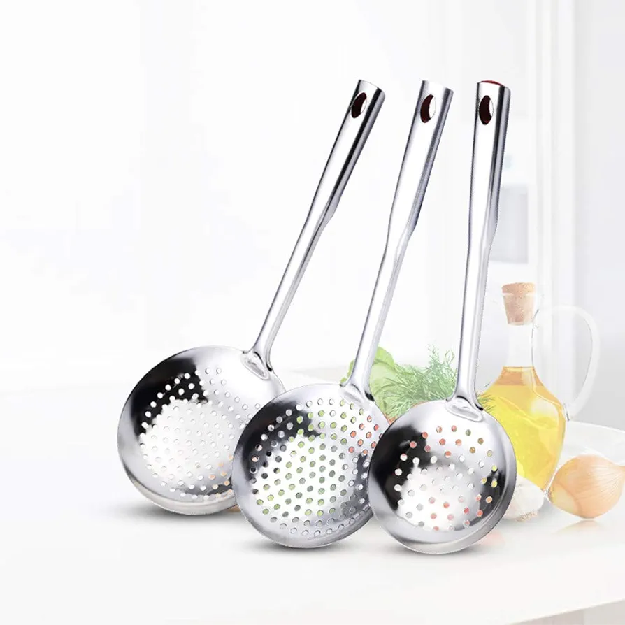2 passoire à pâtes Huihuijia, cuillère à fente pour cuisine, passoire en acier inoxydable, passoire à mailles. - Vue détaillée 5