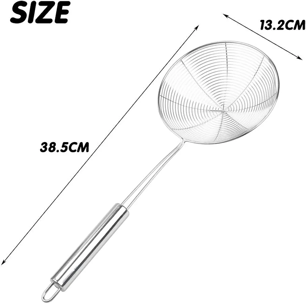 FOCCTS Écumoire Friture avec Poignée Longue en Acier Inoxydable - Vue détaillée 1