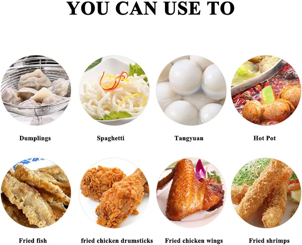 FOCCTS Écumoire Friture avec Poignée Longue en Acier Inoxydable - Vue détaillée 2