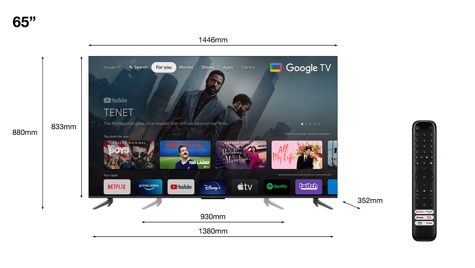 TV 65 Smart Google TV  - Vue détaillée 1