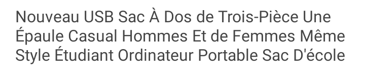 Sac a dos - Vue détaillée 1