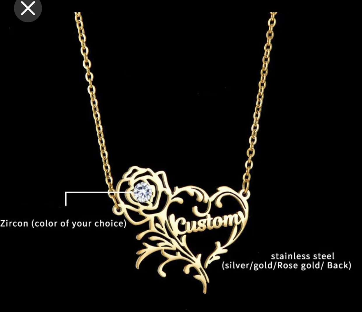 Collier personnalisé avec deux noms pour femme  - Vue détaillée 2