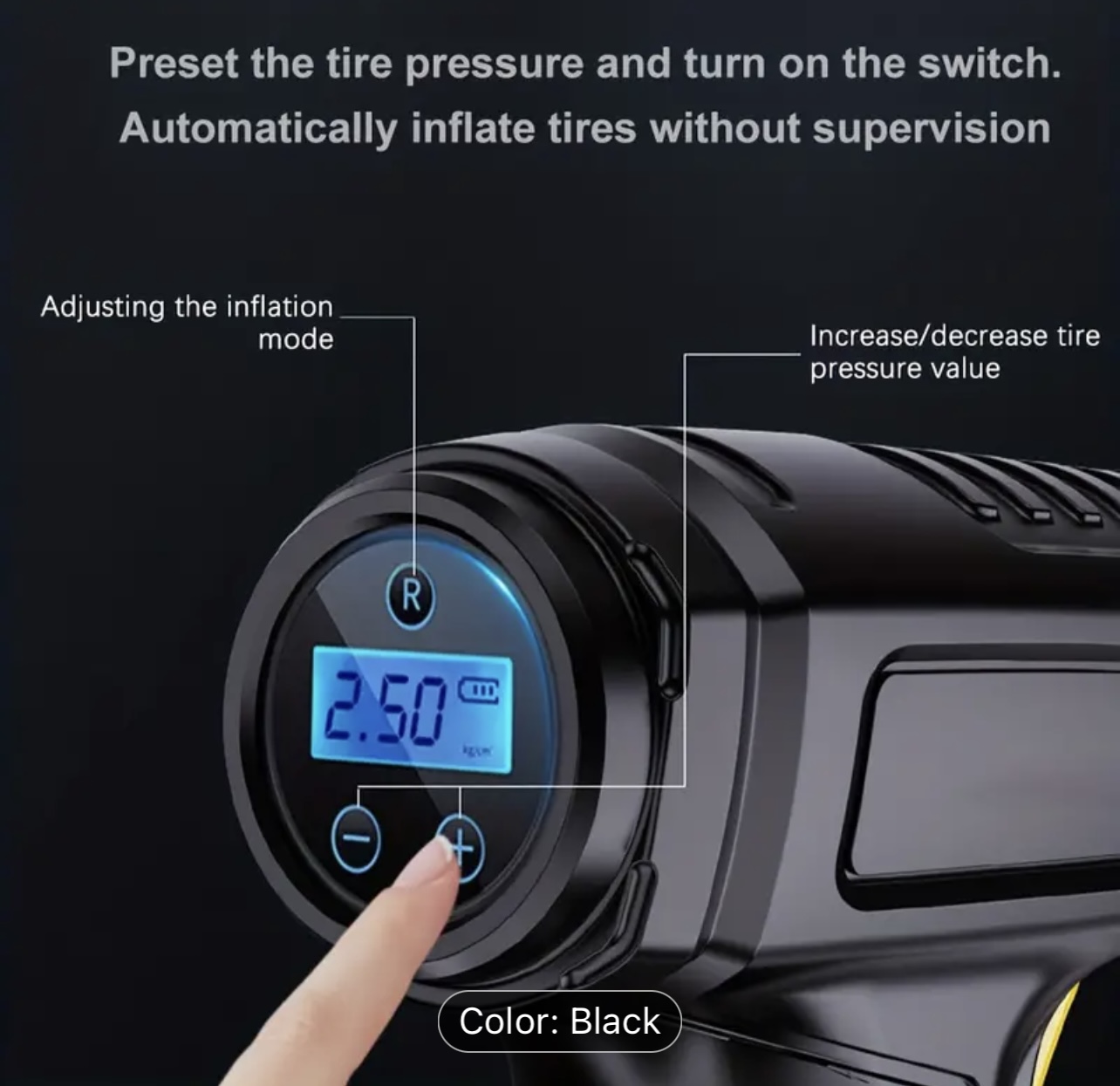 Compresseur d'air Portable Ultra-rapide 120W, - Vue détaillée 3