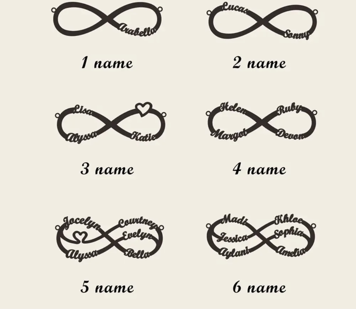 Collier personnalisé avec plusieurs noms  - Vue détaillée 3