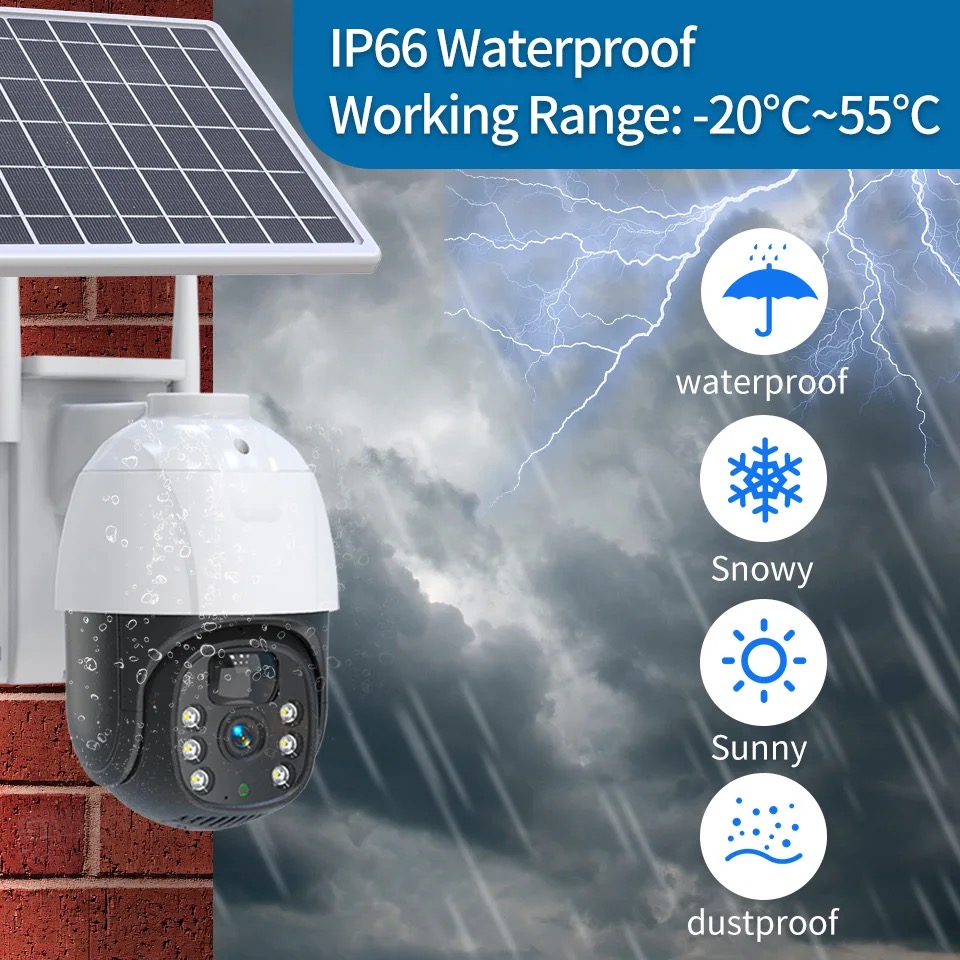 Caméra de surveillance sans fil solaire 4G  - Vue détaillée 2