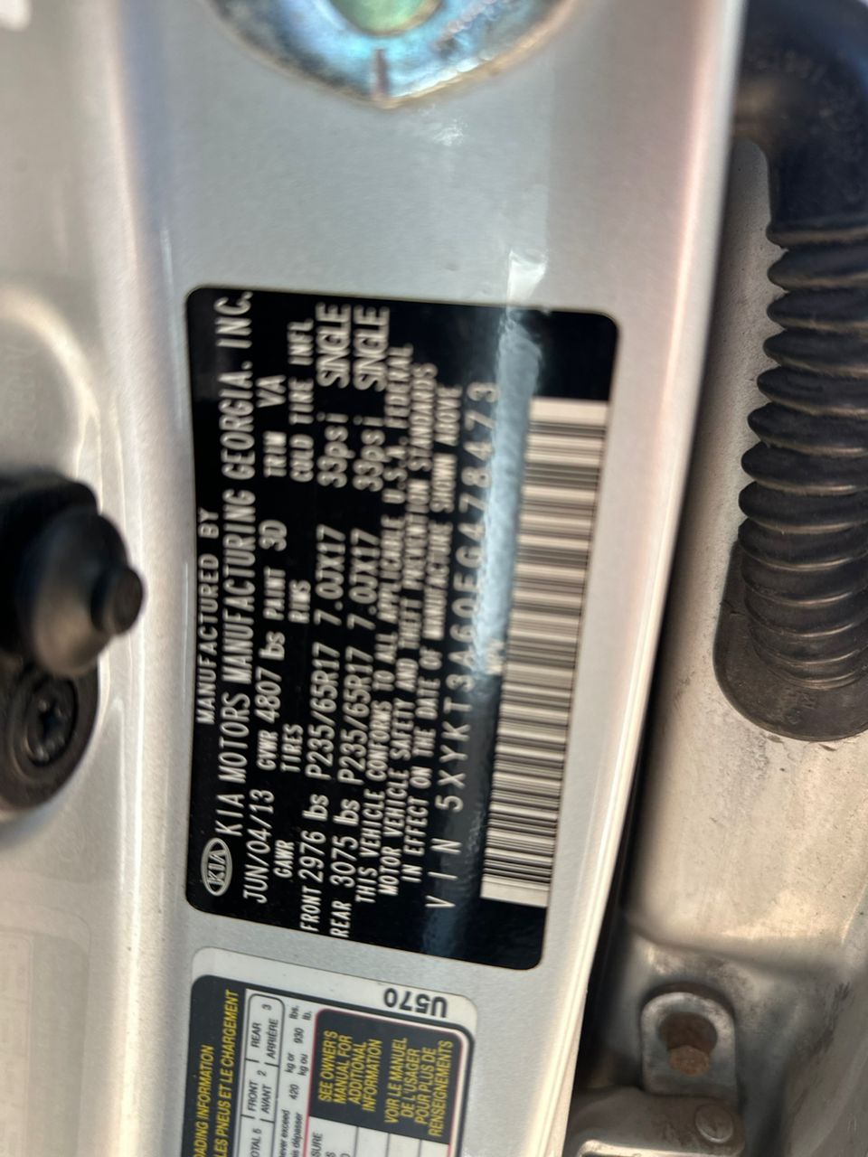 KIA VERSION AMERICAINE - Vue détaillée 1