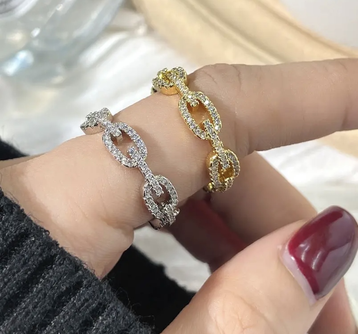 Bague de fiançailles en argent  - Vue détaillée 3