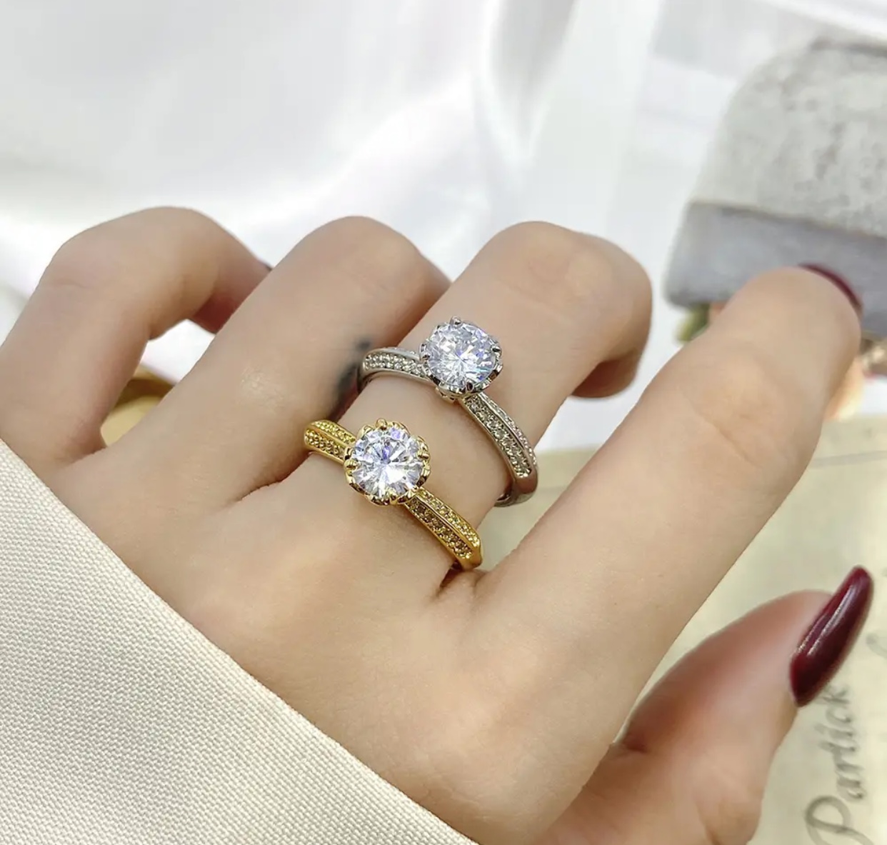 Bague de fiançailles en argent  - Vue détaillée 4