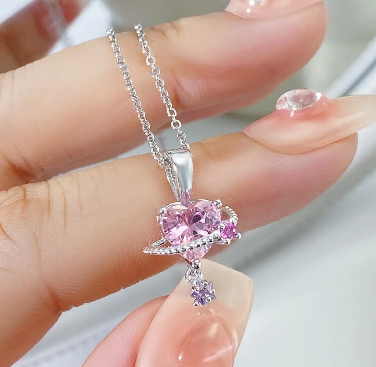 Ensemble collier en argent  - Vue détaillée 1