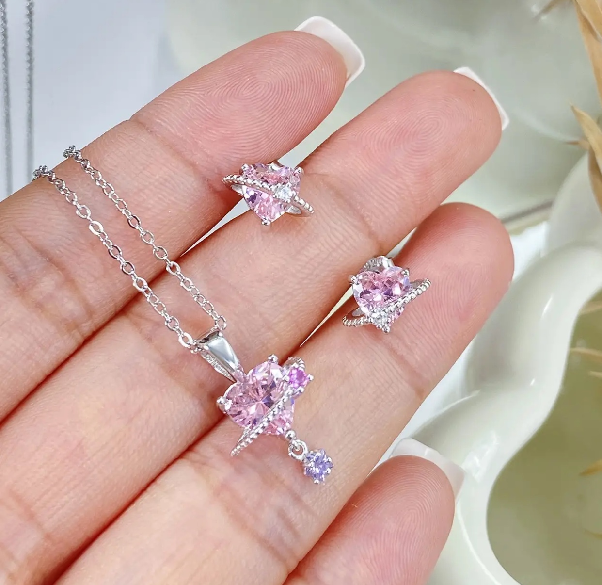 Ensemble collier en argent  - Vue détaillée 3