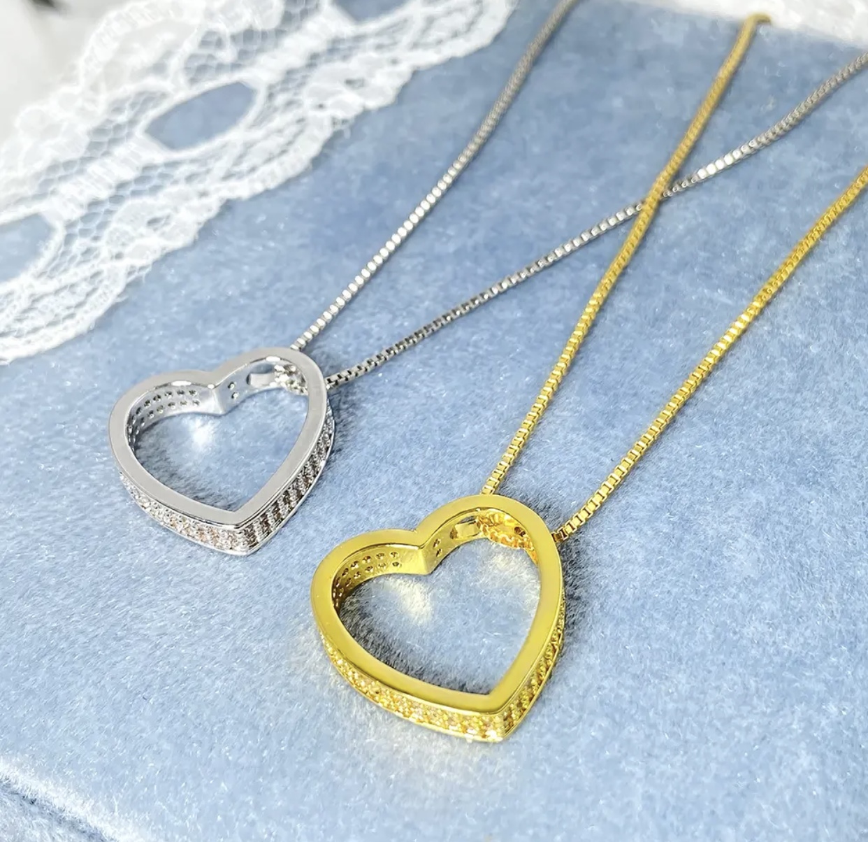 Ensemble collier boucles en argent  - Vue détaillée 1