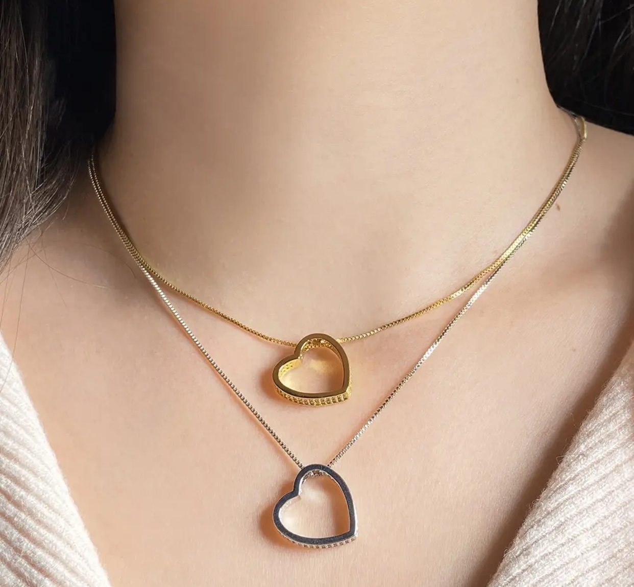 Ensemble collier boucles en argent  - Vue détaillée 2