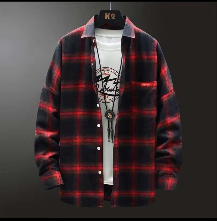 Chemise en Flanelle à Manches Longues en Coton pour Hommes – Confort et Élégance au Quotidien - Vue détaillée 2