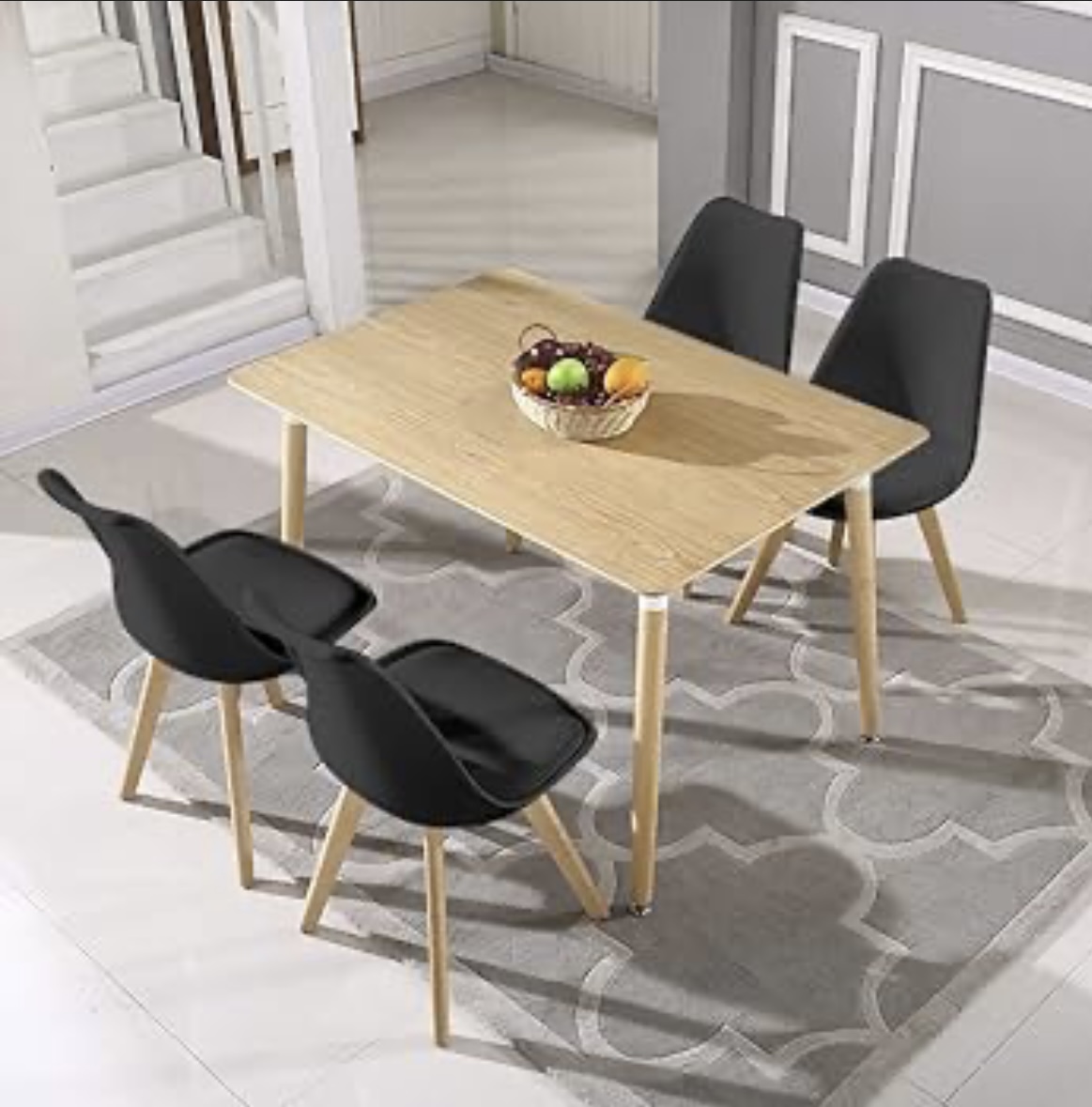 Table à manger, quatre places, modèle simple - Vue détaillée 3