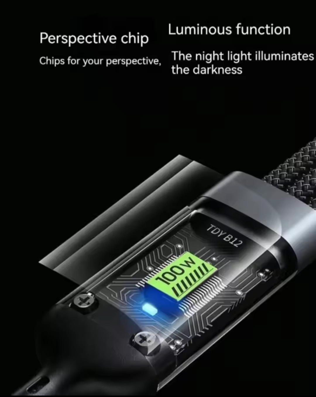 CÂBLE De CHARGE Rapide 3-en-1 – 100W - Vue détaillée 4