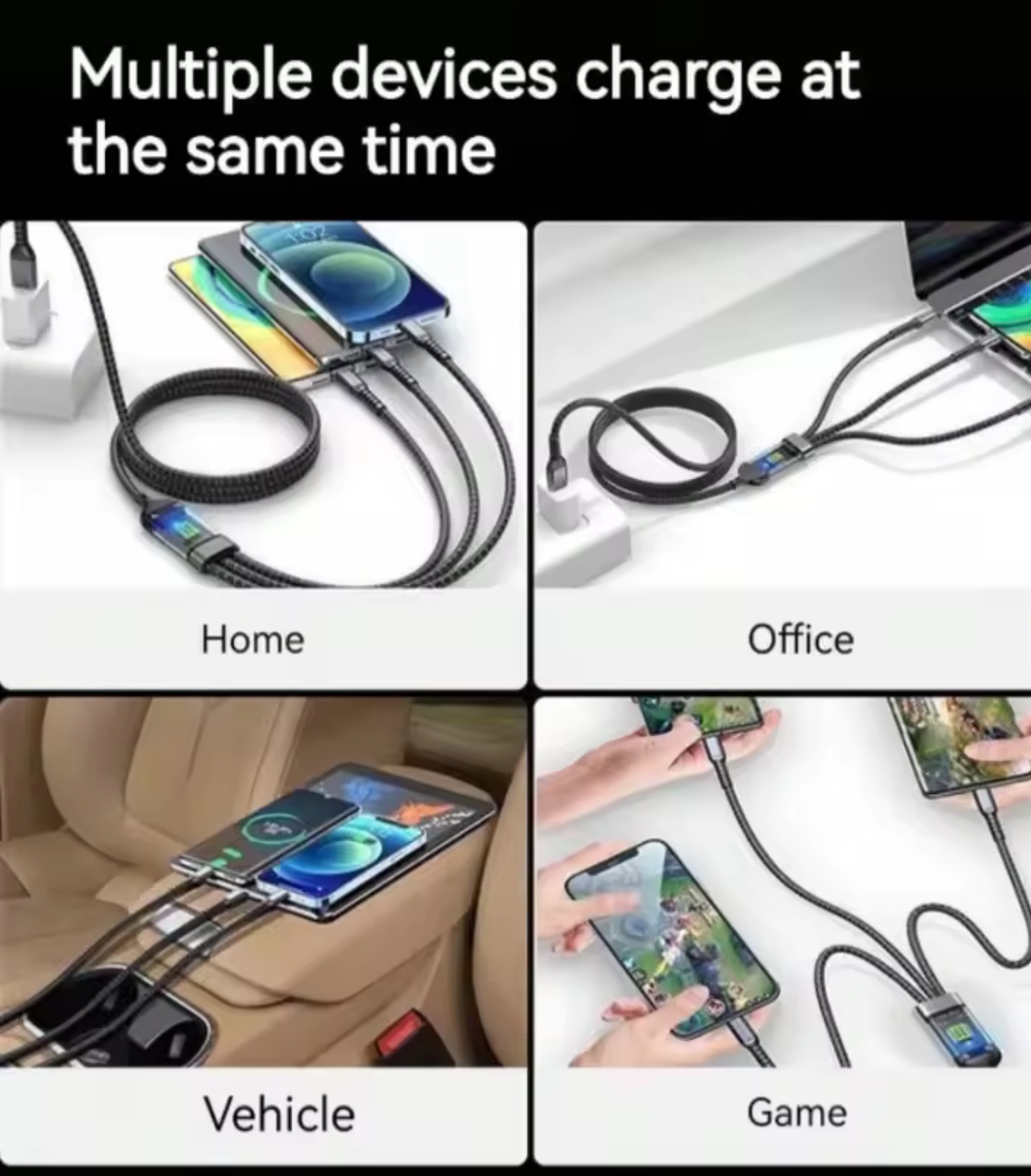 CÂBLE De CHARGE Rapide 3-en-1 – 100W - Vue détaillée 5