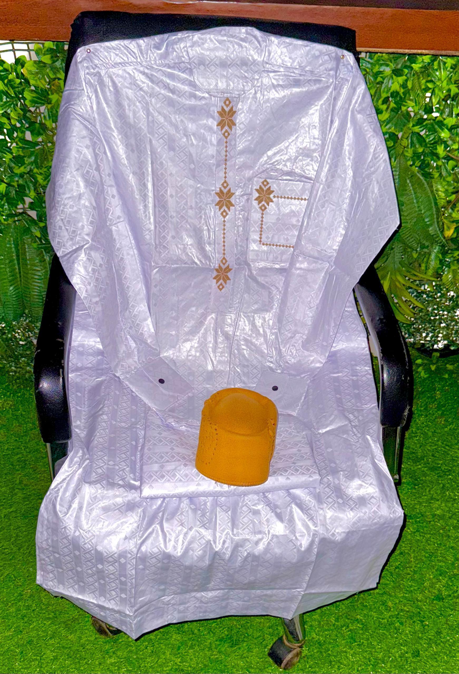 Bazin 2 pièces tout blanc - Vue détaillée 2