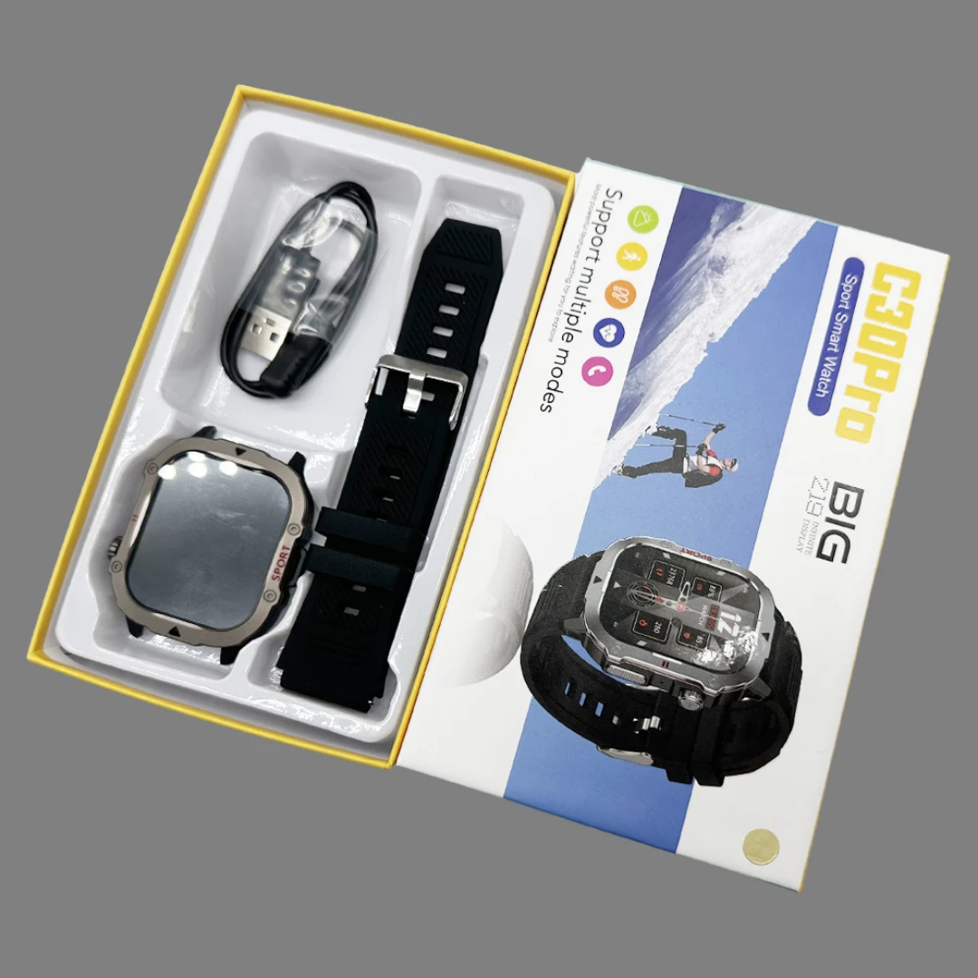 🕒 Montre Intelligente C30 Pro – Version Américaine | Écran HD, Santé &amp; Notifications - Vue détaillée 1