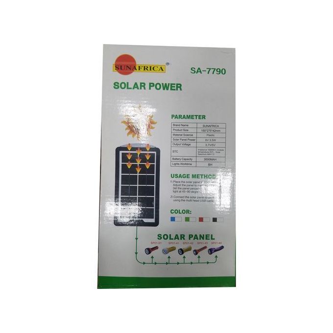 Sun Africa Panneau Solaire + 2 Projecteurs SA-7790 - Vue détaillée 2