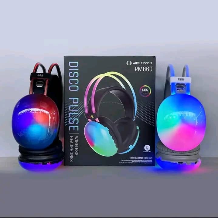 🎧 *Disco Pulse PM860* — Casque Bluetooth RGB - Vue détaillée 2