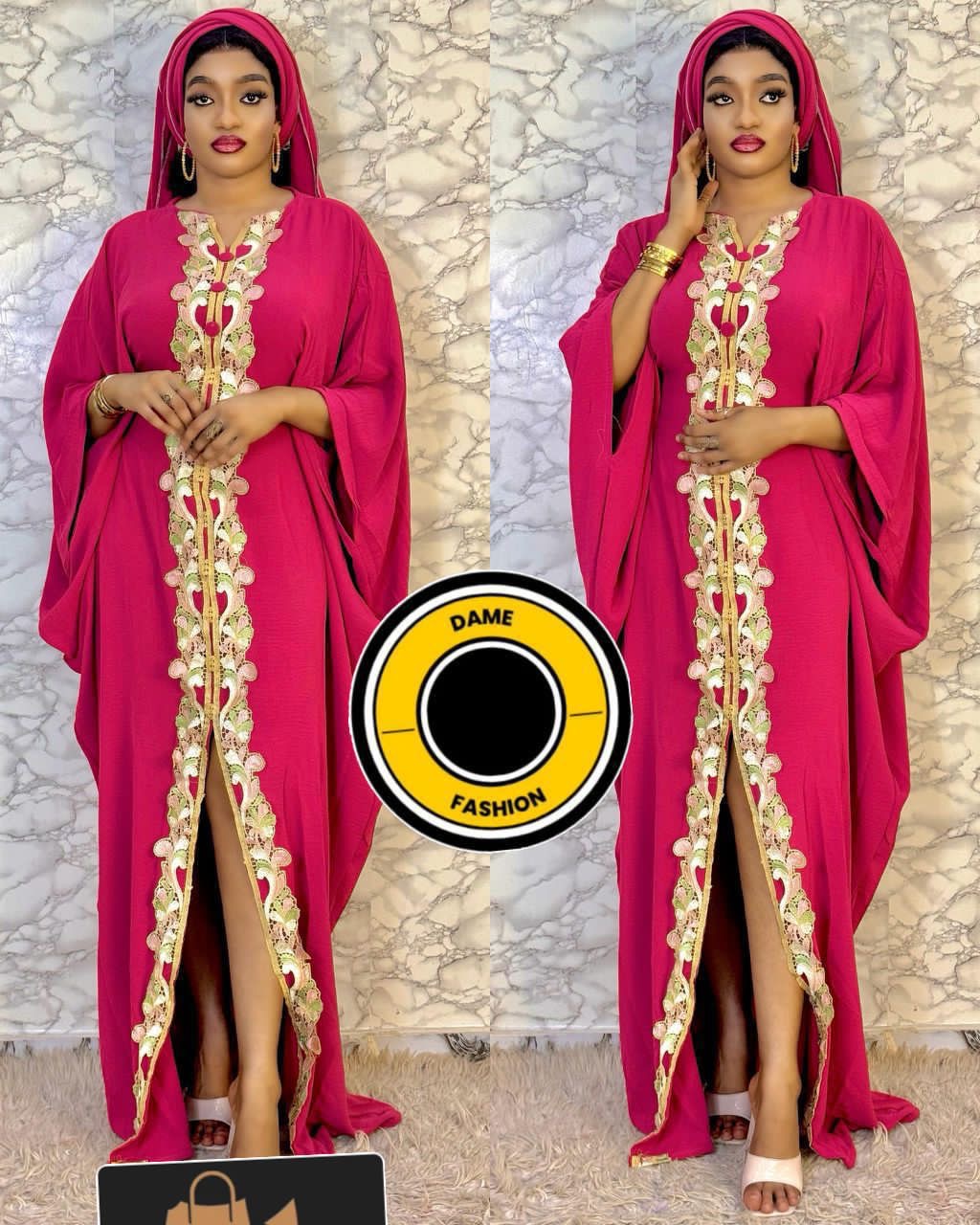 👗 Robe 100% coton sans foulard  📏 Taille : Standard - Vue détaillée 1