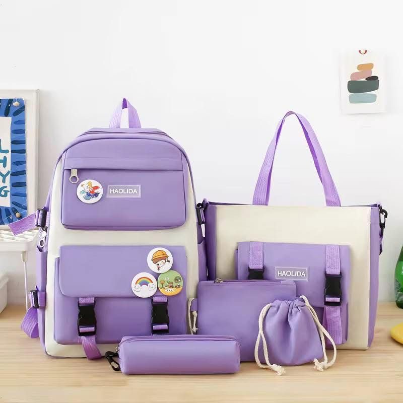 🎒 *Pack 5 en 1 Original &amp; Stylé* – Sac à dos + 4 accessoires 🧸✨ - Vue détaillée 1