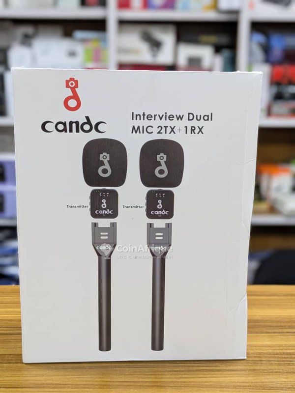 🎤 Micro Sans Fil Candc – Interview Dual MIC 2TX + 1RX - Vue détaillée 1