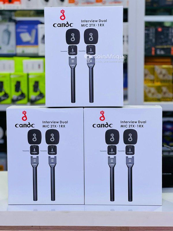 🎤 Micro Sans Fil Candc – Interview Dual MIC 2TX + 1RX - Vue détaillée 2