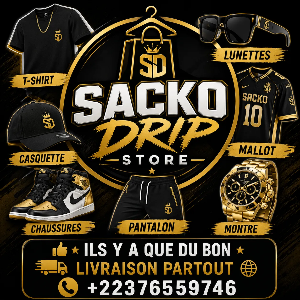Logo officiel de la boutique Sacko Drip Store 🛍️🛍️